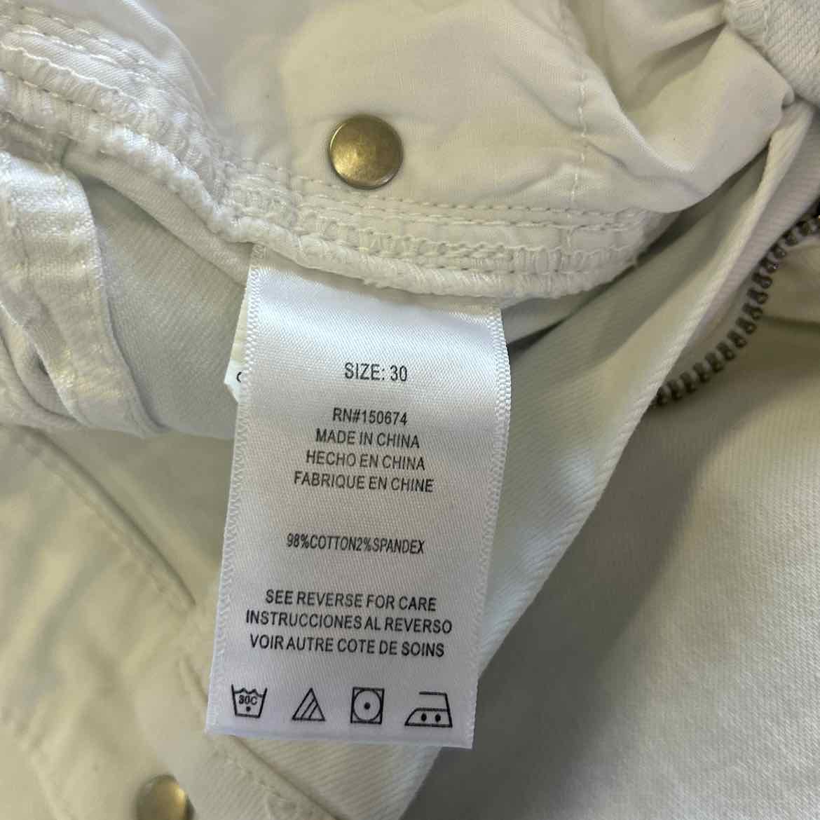 Size 30 White Denim Preloved Jeans