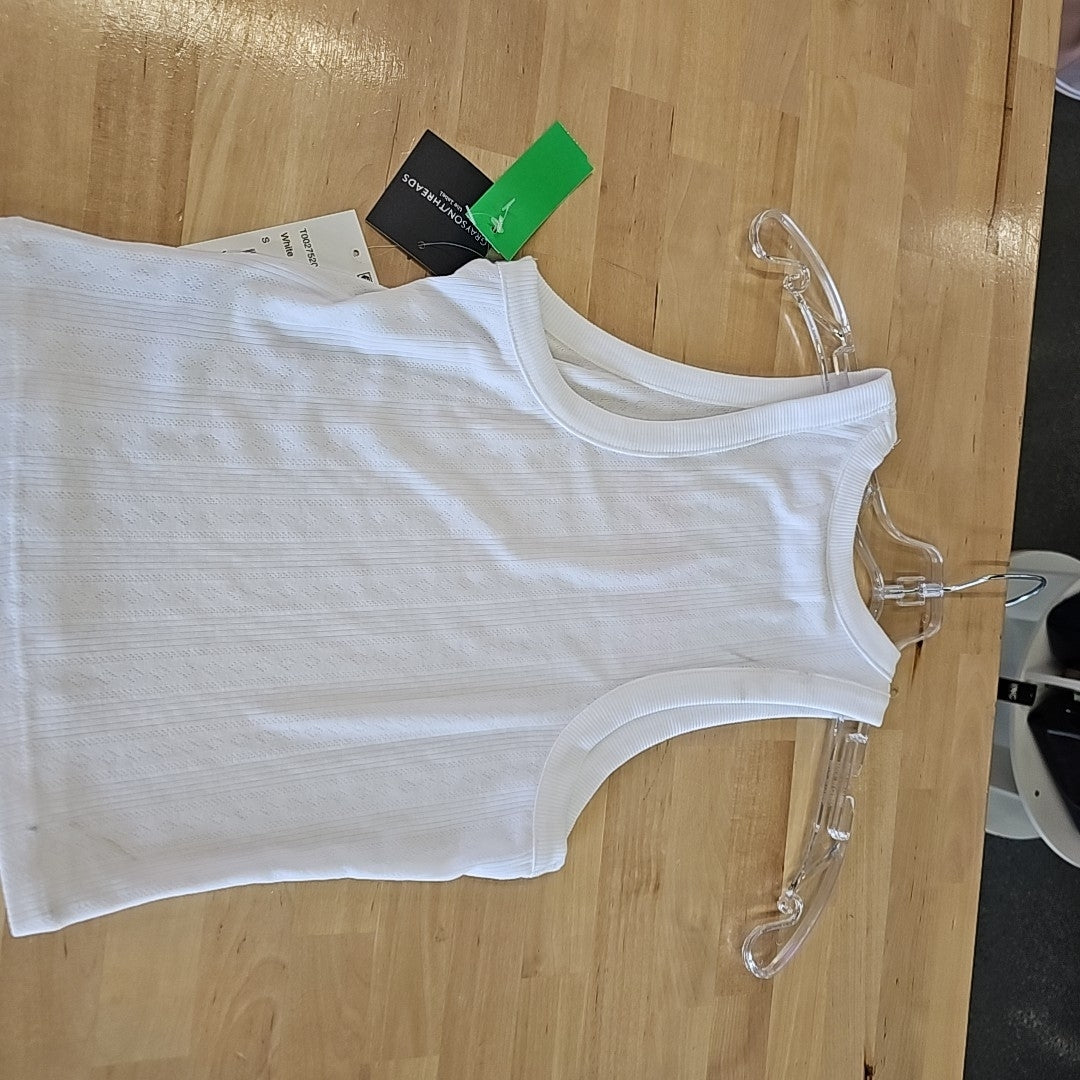 Grayson Threads, the Label Juniors' Pointelle Hibiscus Graphic Tank Top - White