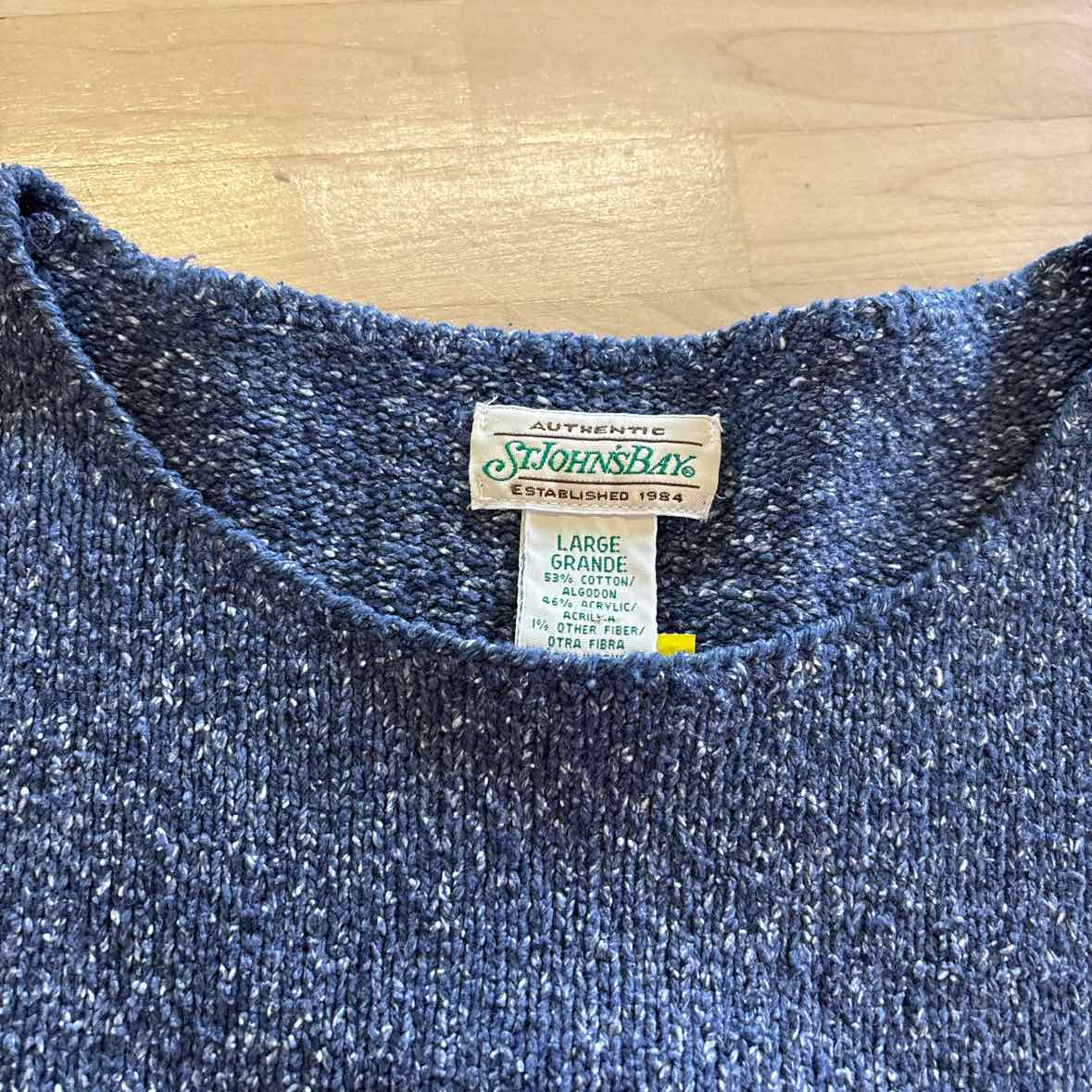 St John's Bay Size L Blue Sweater