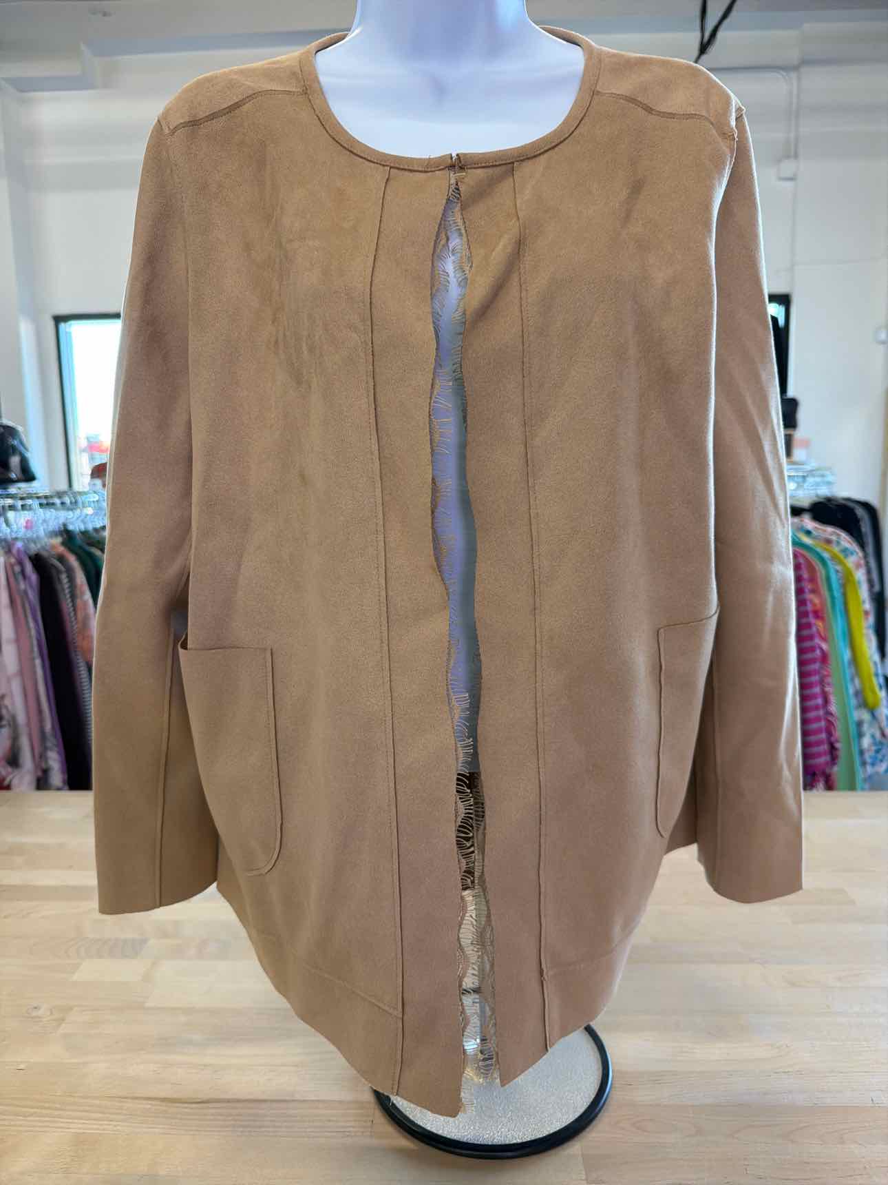 Tahari Size L Tan Long Sleeve