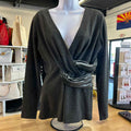 White House Black Market Size S Gray Blouse