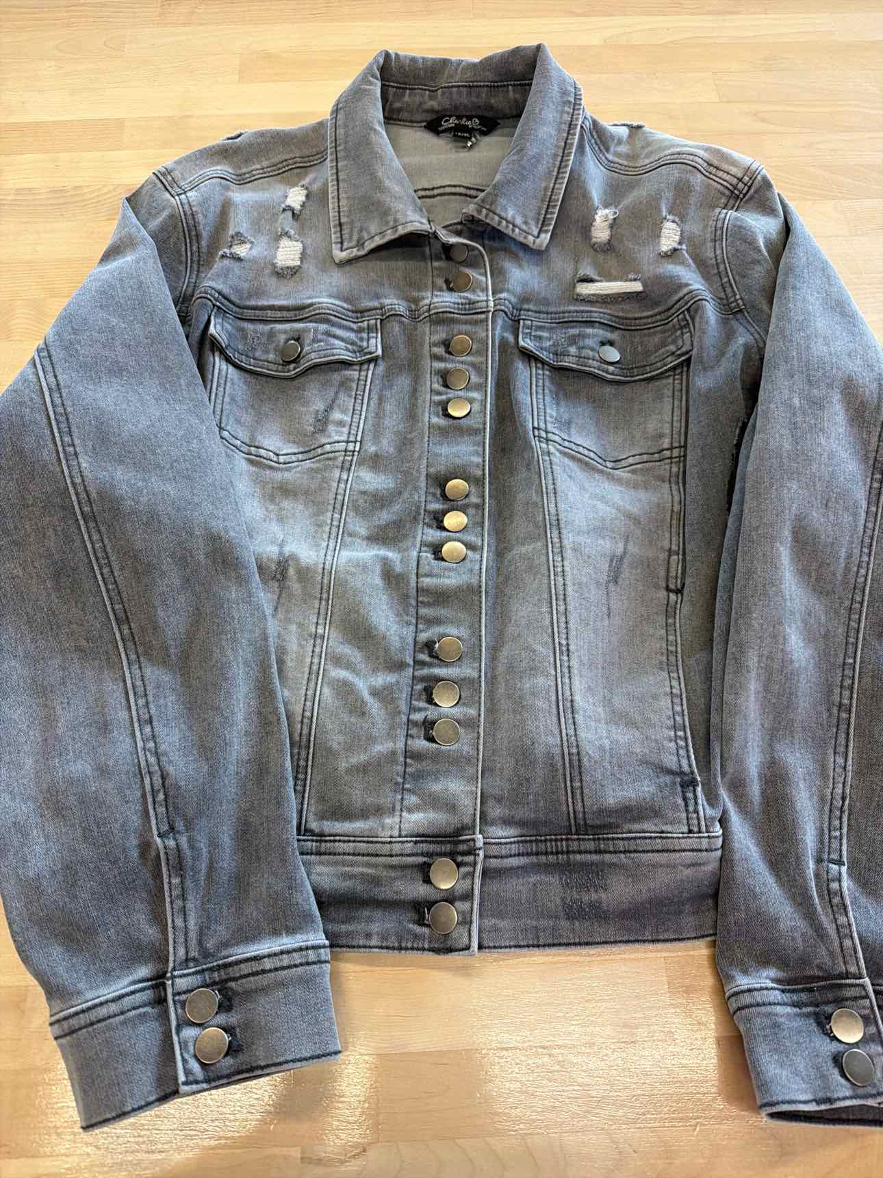 charlie b. Size XL Gray Denim Jacket