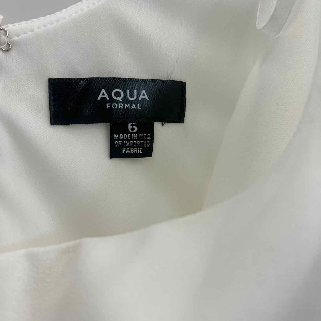 Aqua Formal Size 6 White Scuba MIDI Sheath Dress