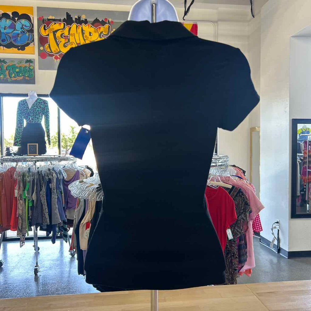 Bebe Size XS Black Preloved T-Shirt SS