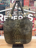 Brahmin Green Leather Preloved Handbag
