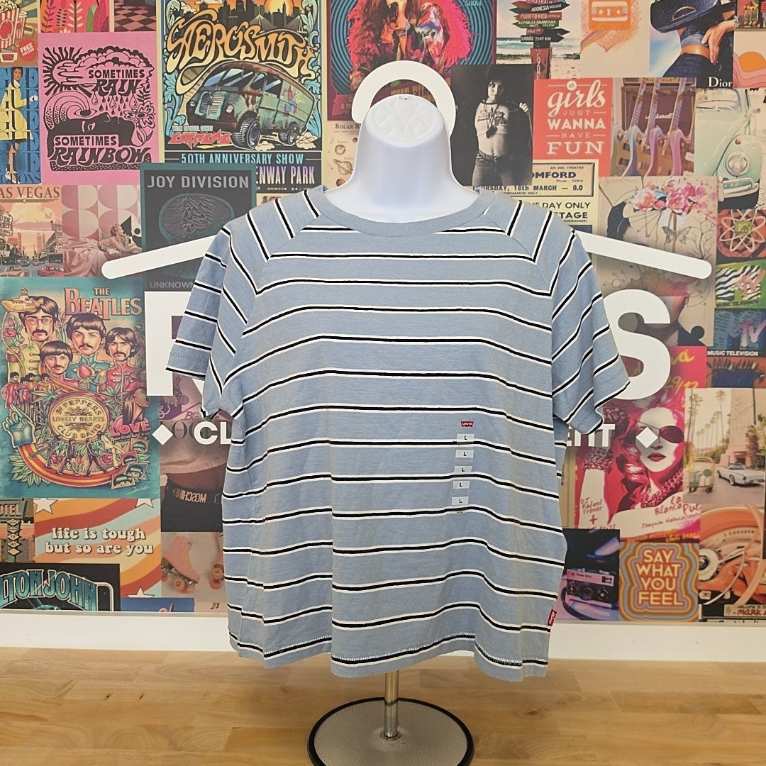 Levi's Size L Striped Game Day Cotton T-Shirt