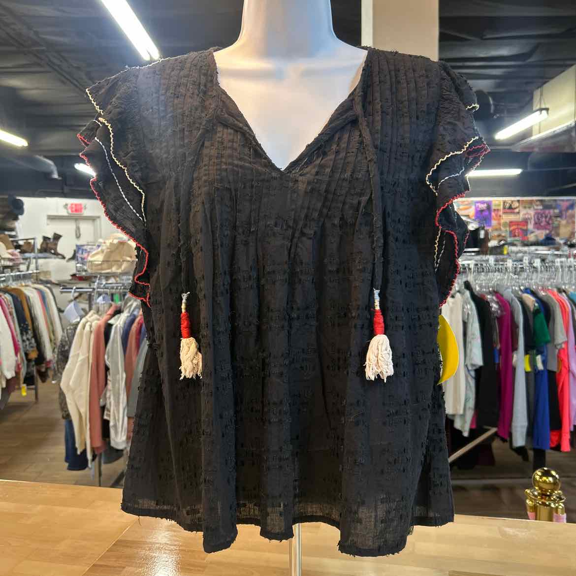 ACOA Size M Black Preloved Blouse SS