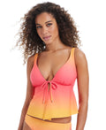 Bar III Size M O Day ombre Tunnel Fly Away Tankini TopPunch It up