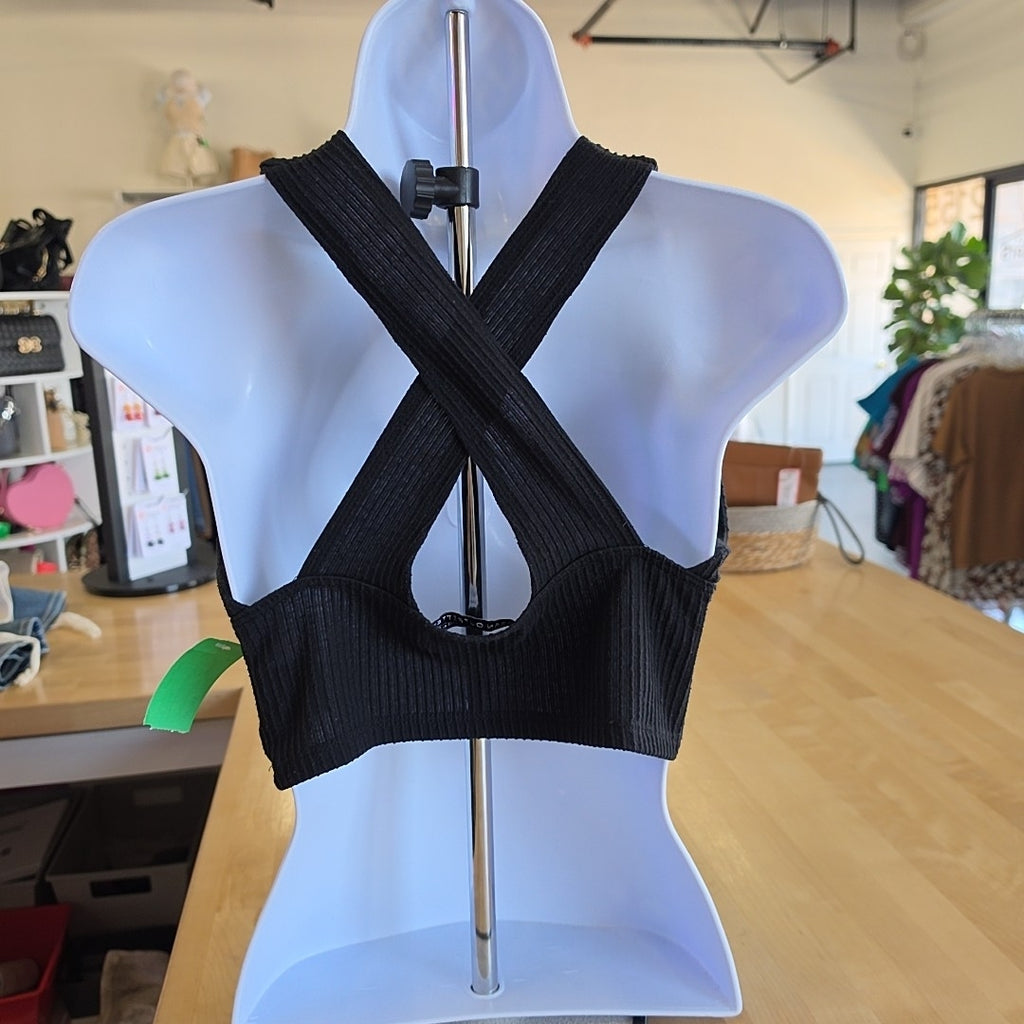 Urban Outfitters Size M Black Ribbed Preloved Tank