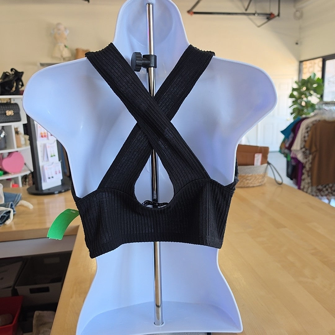 Urban Outfitters Size M Black Ribbed Preloved Tank