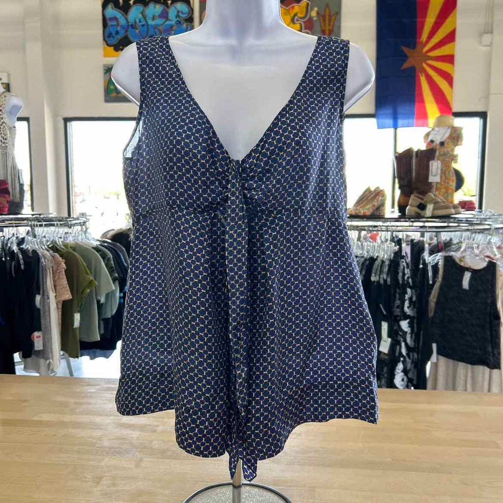 New York & Co. Size 6 Blue Silk Preloved Sleeveless
