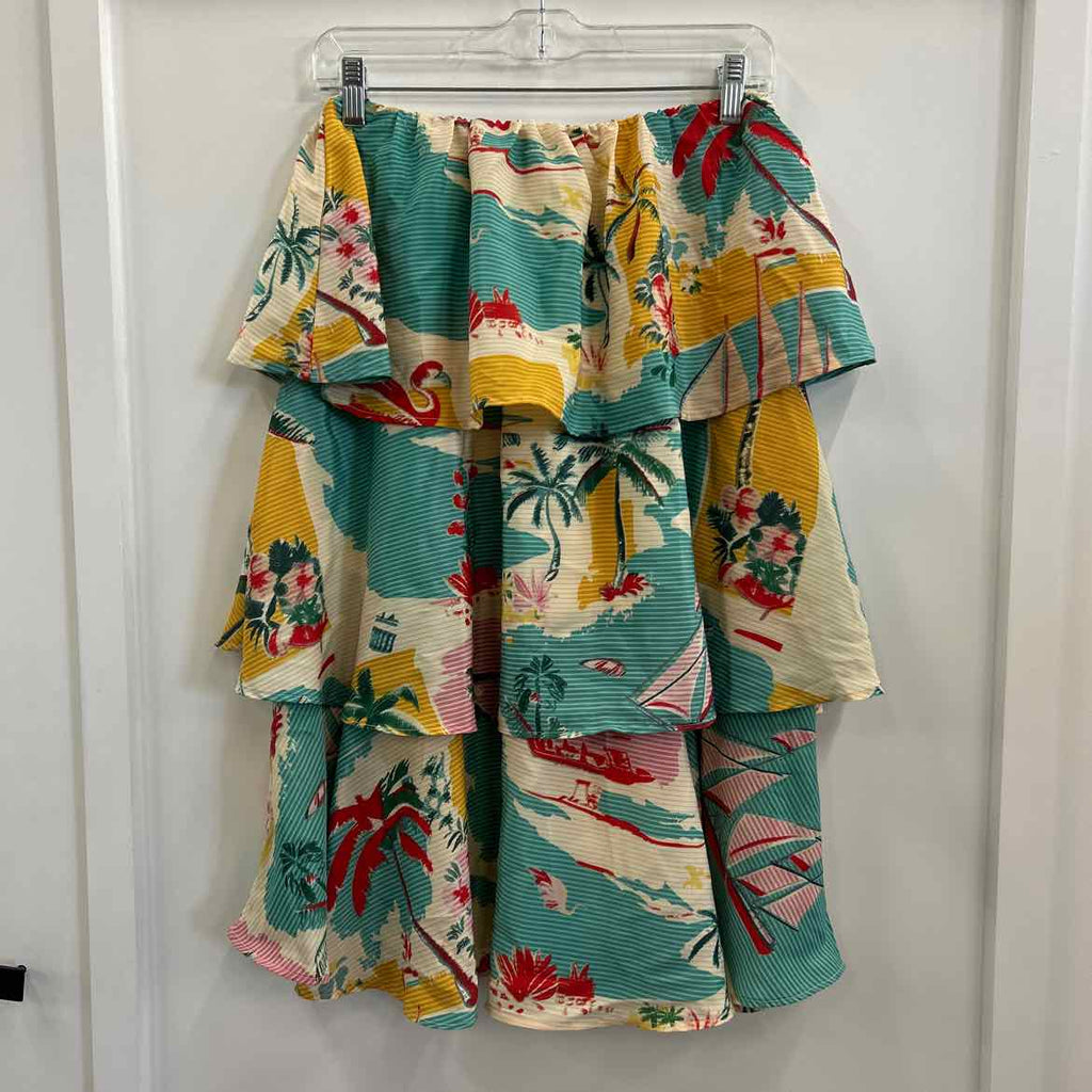 True Destination Size L Yellow Tan Preloved Skirt