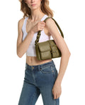 Michael Kors Colby Small Leather Shoulder B Safari Green