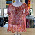 Susan Graver Size S Pink Orange Polyester Preloved Blouse SS