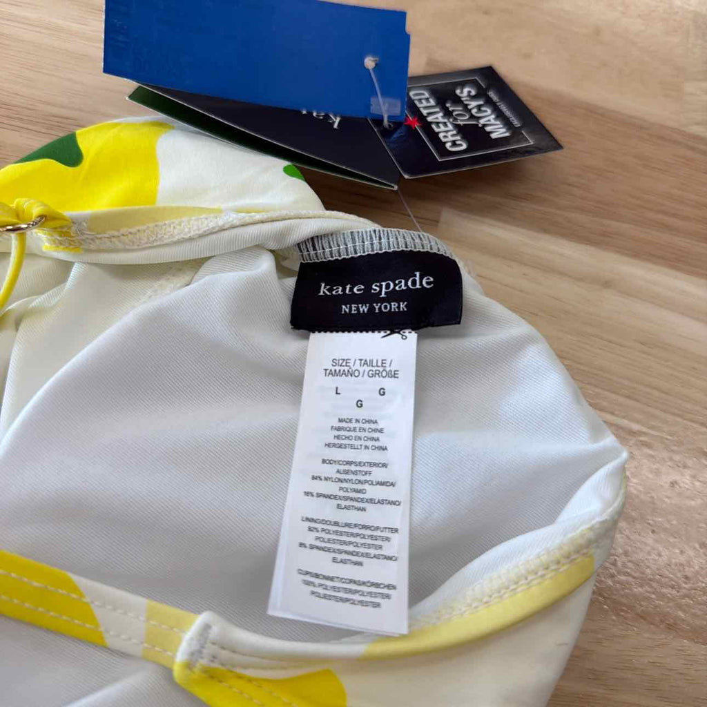 Kate Spade Women's Lemon-Print Tie-Front Shirred One-Piece Swimsuit