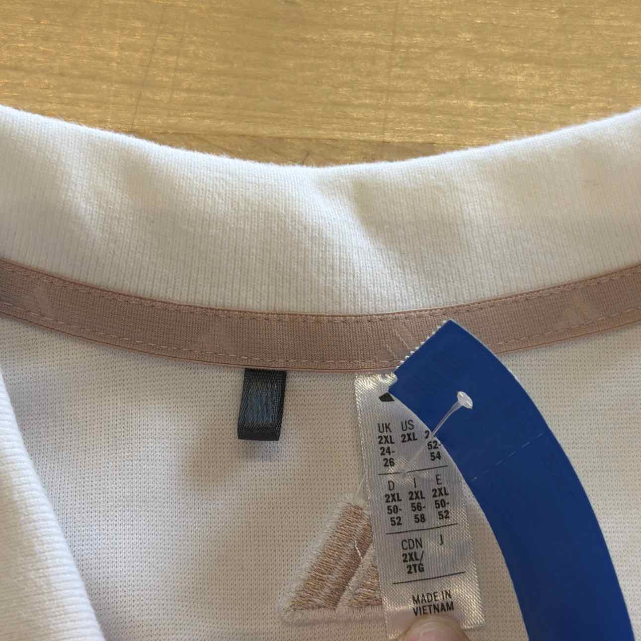 Adidas Size 2XL White Preloved MENS Polo