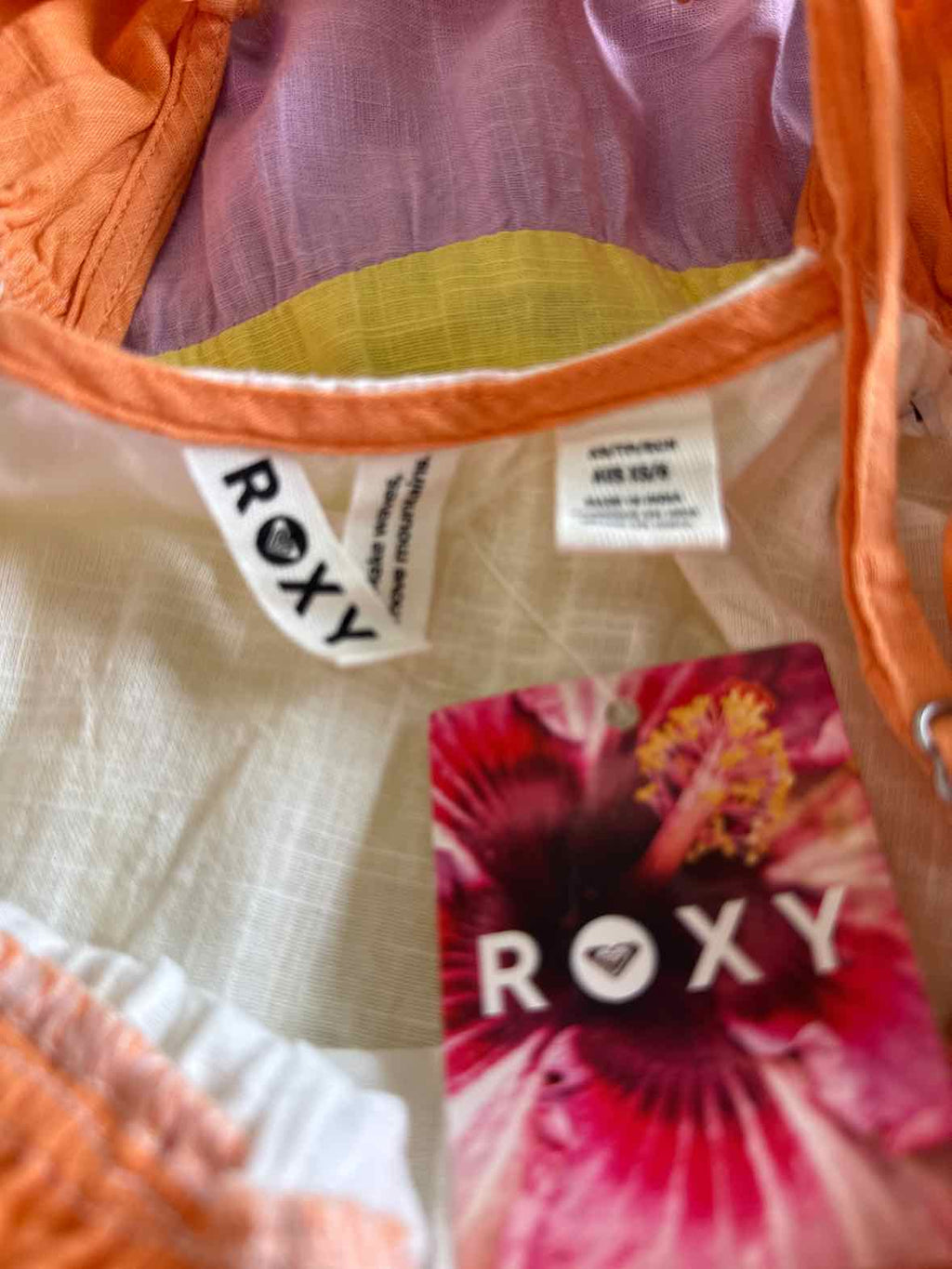 Roxy Size XS Honolulu Glow Cotton Tiered Open-Back Maxi Dress - Multi Color NWT