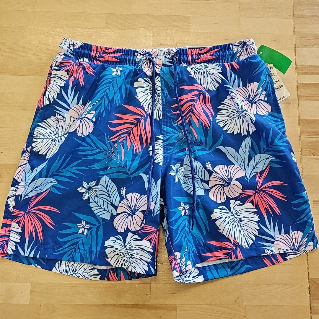 Club Room Men's Hibiscus Floral Print 7" Swim Trunks