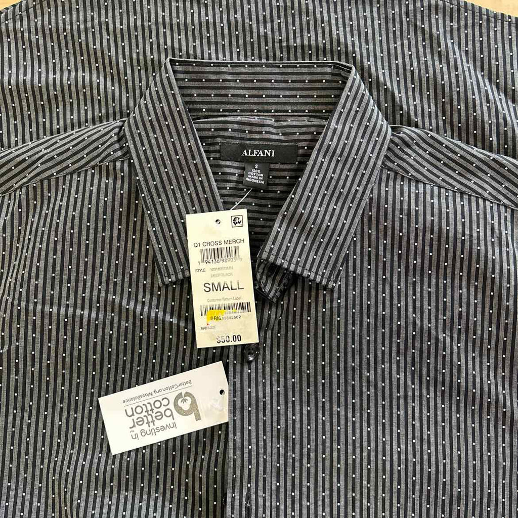 Alfani Men's Regular-Fit Yarn-Dyed Stripe Clip Dobby Button-Down Shirt