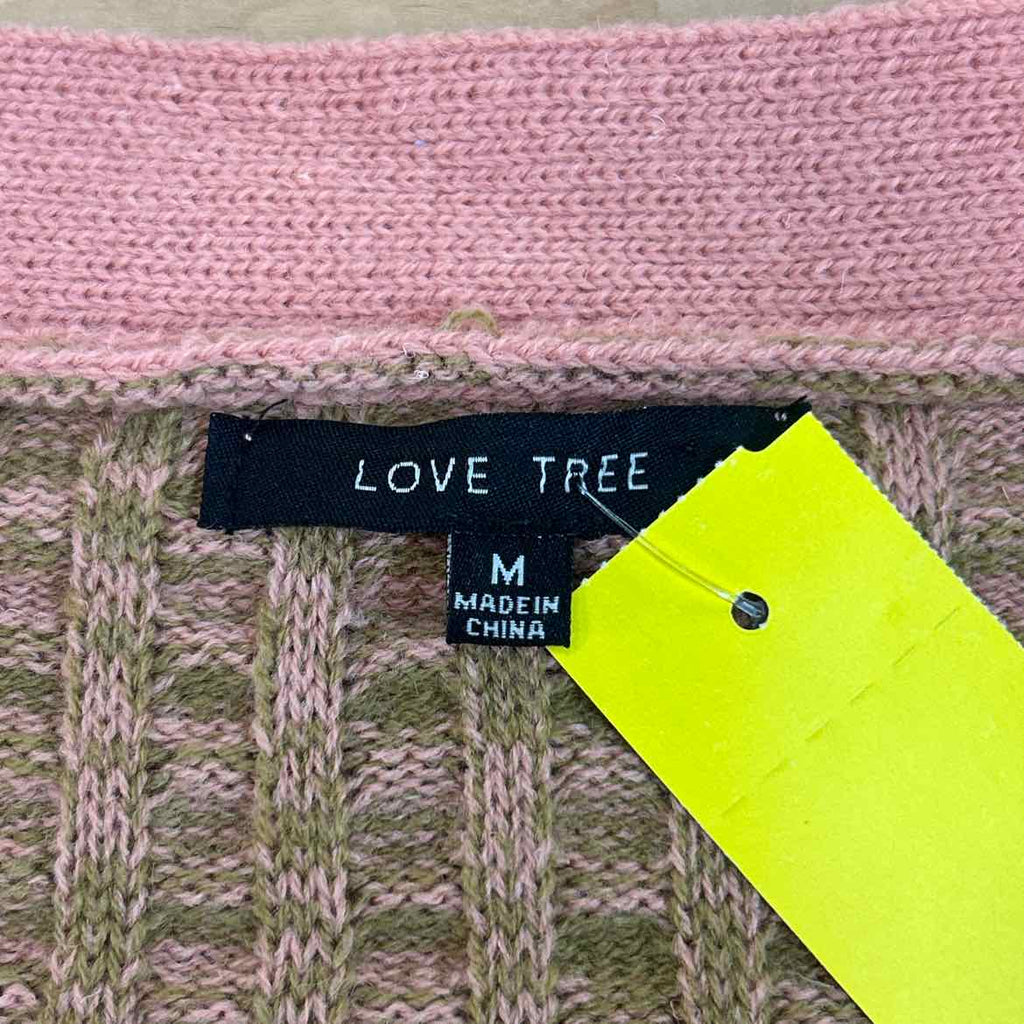 love tree Size M brown pink Preloved Cardigan