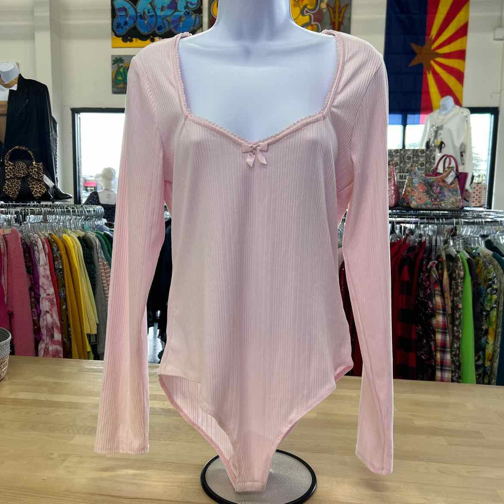 Juniors Self Esteem Fallon Sweetheart Bodysuit - Pink