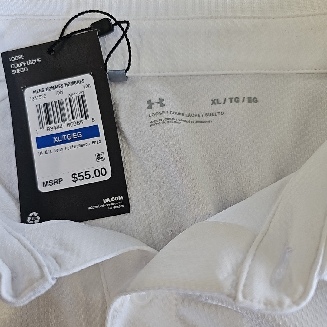 Under Armour Men's Size XL White MENS Polo