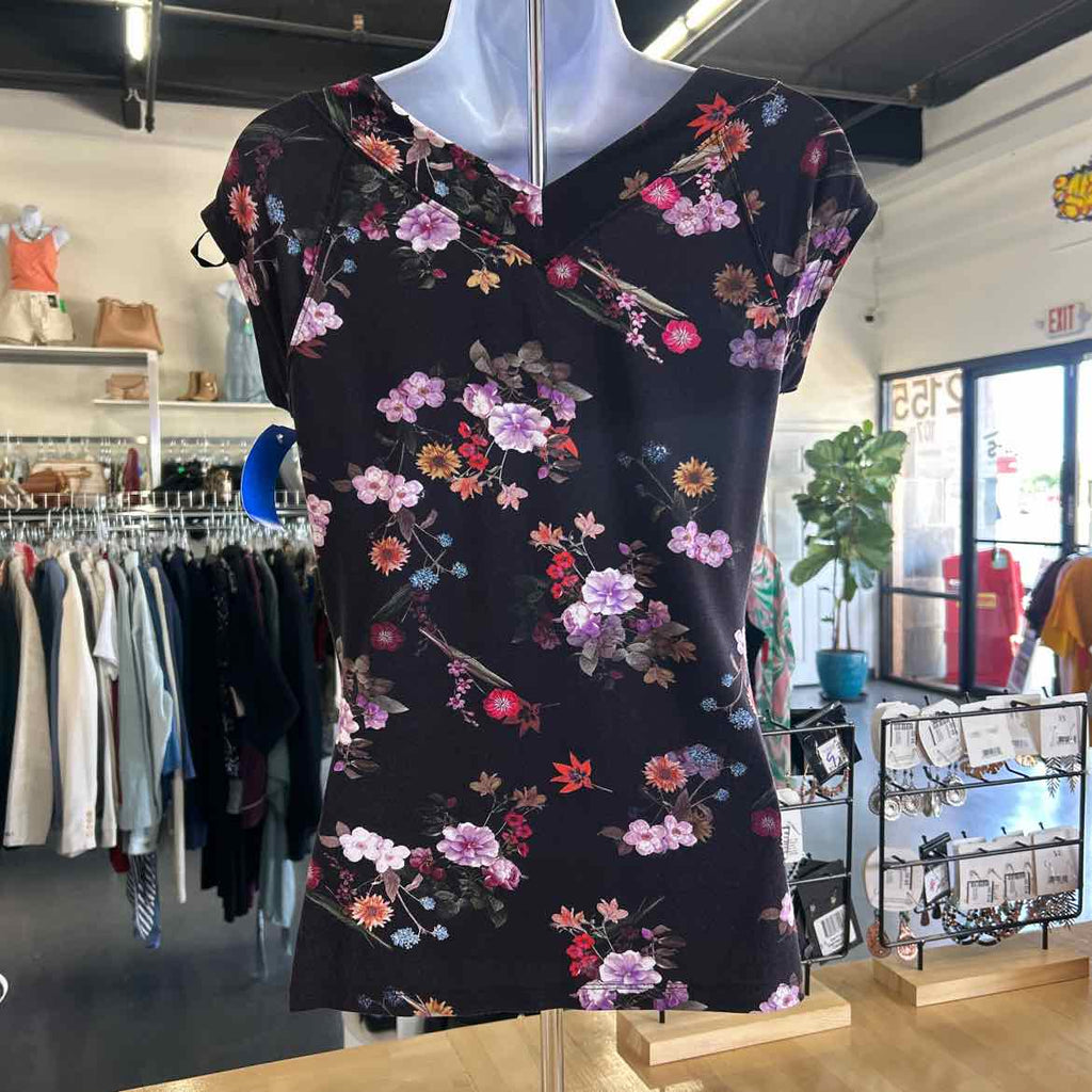 Bebe Size S Black & Mult Colors Preloved T-Shirt SS