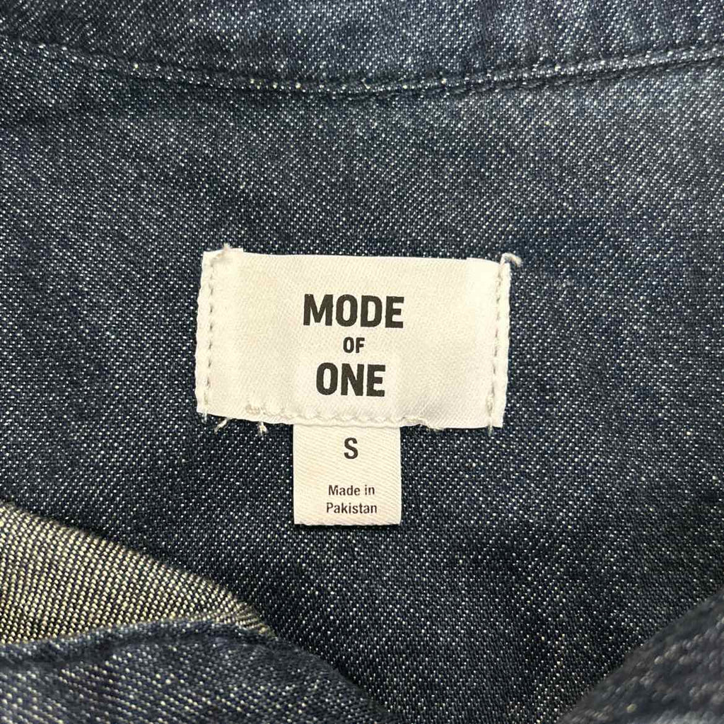 Mode Of One Mens Tie-Dye Denim Button-Down Shirt