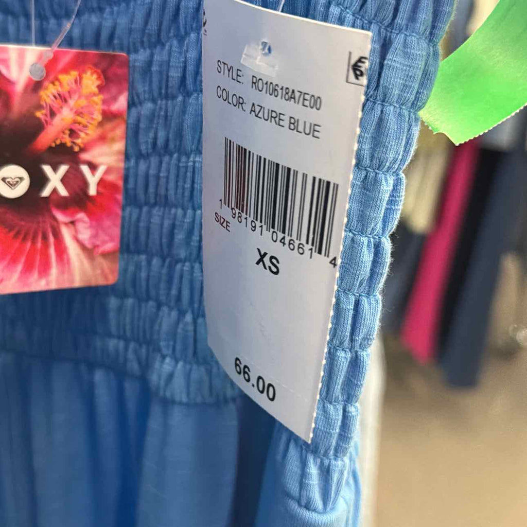 Roxy Just Passing by Smocked Jumpsuit - Azure Blue