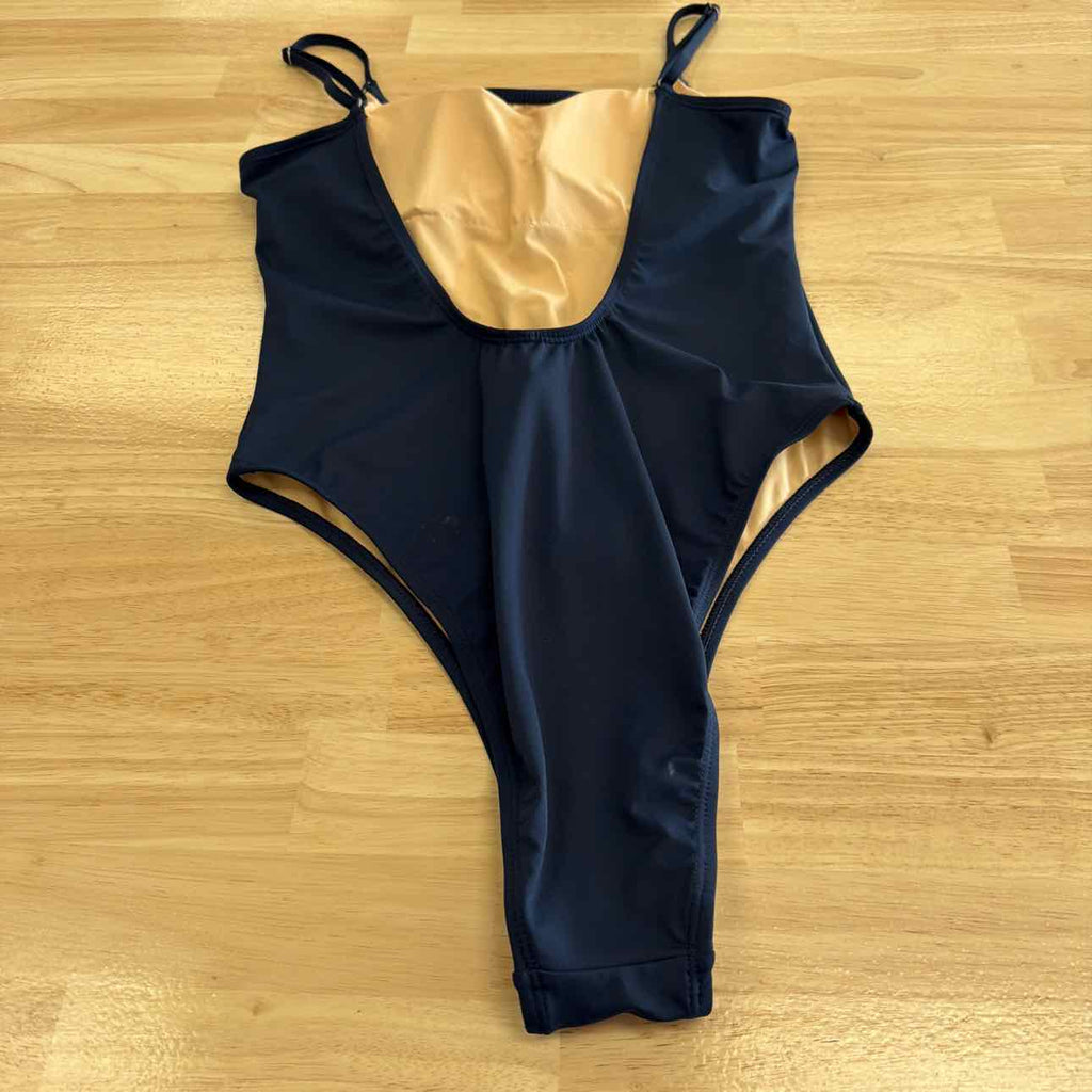 Cotton on Women's Thin-Strap Scoop-Back Cheeky One-Piece Swimsuit - Midnight Blu