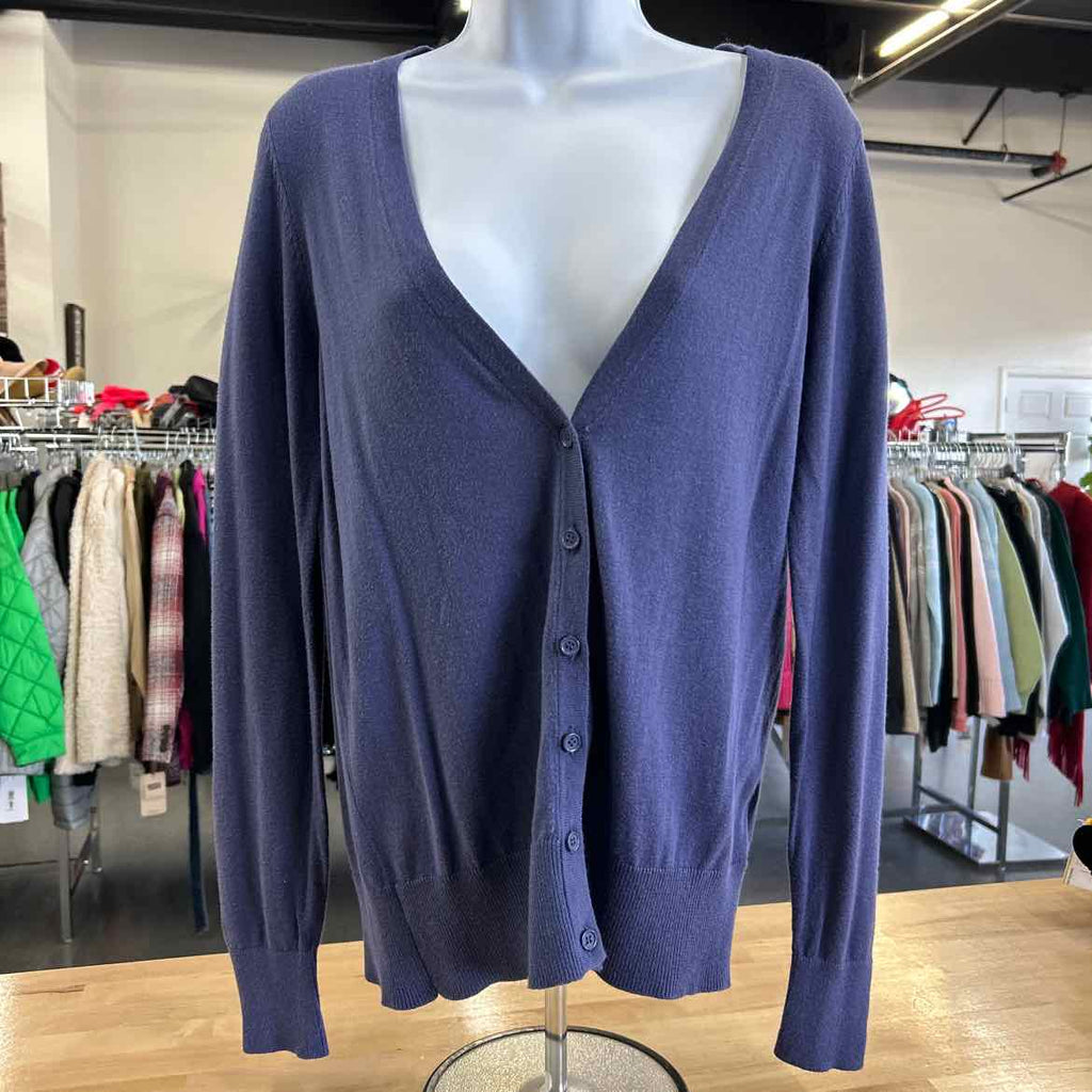 FadedGlory Size L Blue Cardigan