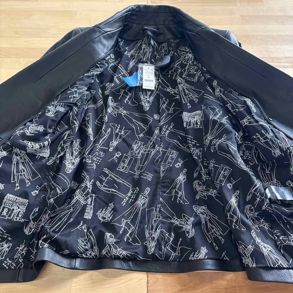 White House Black Market Jacket Women's Studio Leather Blazer in Black Size 8