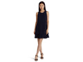 Lauren Ralph Lauren Women's Crinkle Georgette Shift Dress, Navy Blue, 6