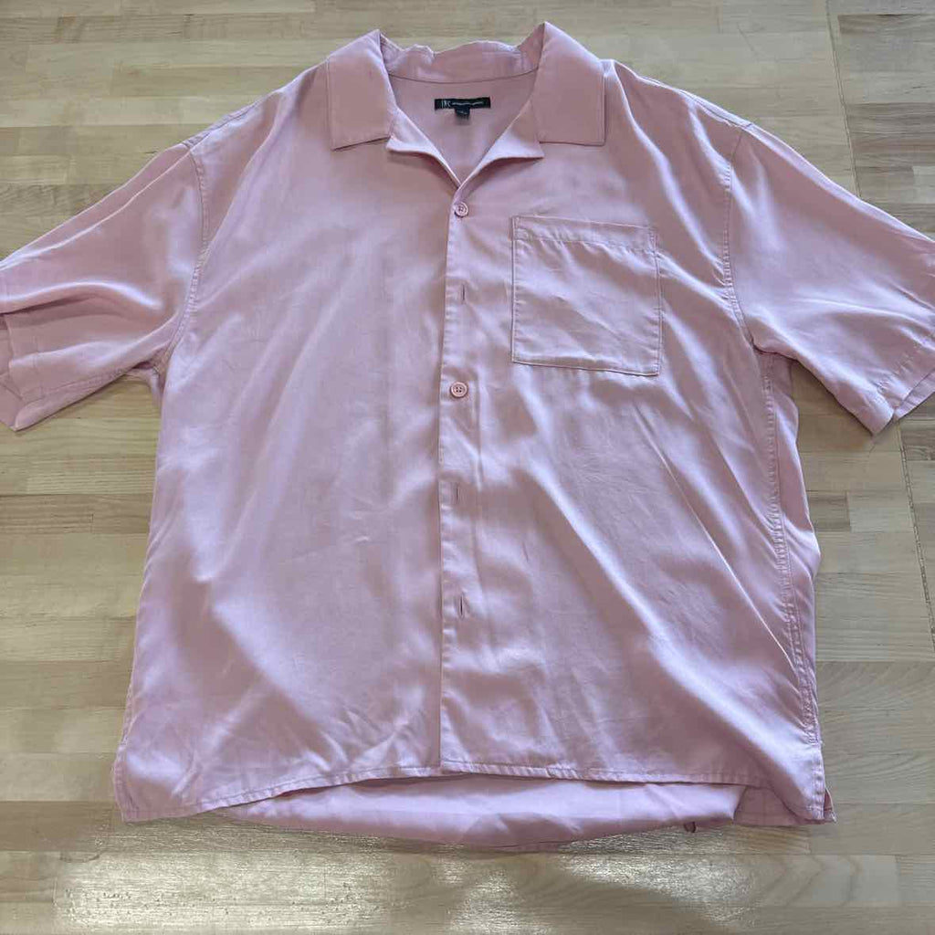 INC Size L Pink MENS Button Down Shirt