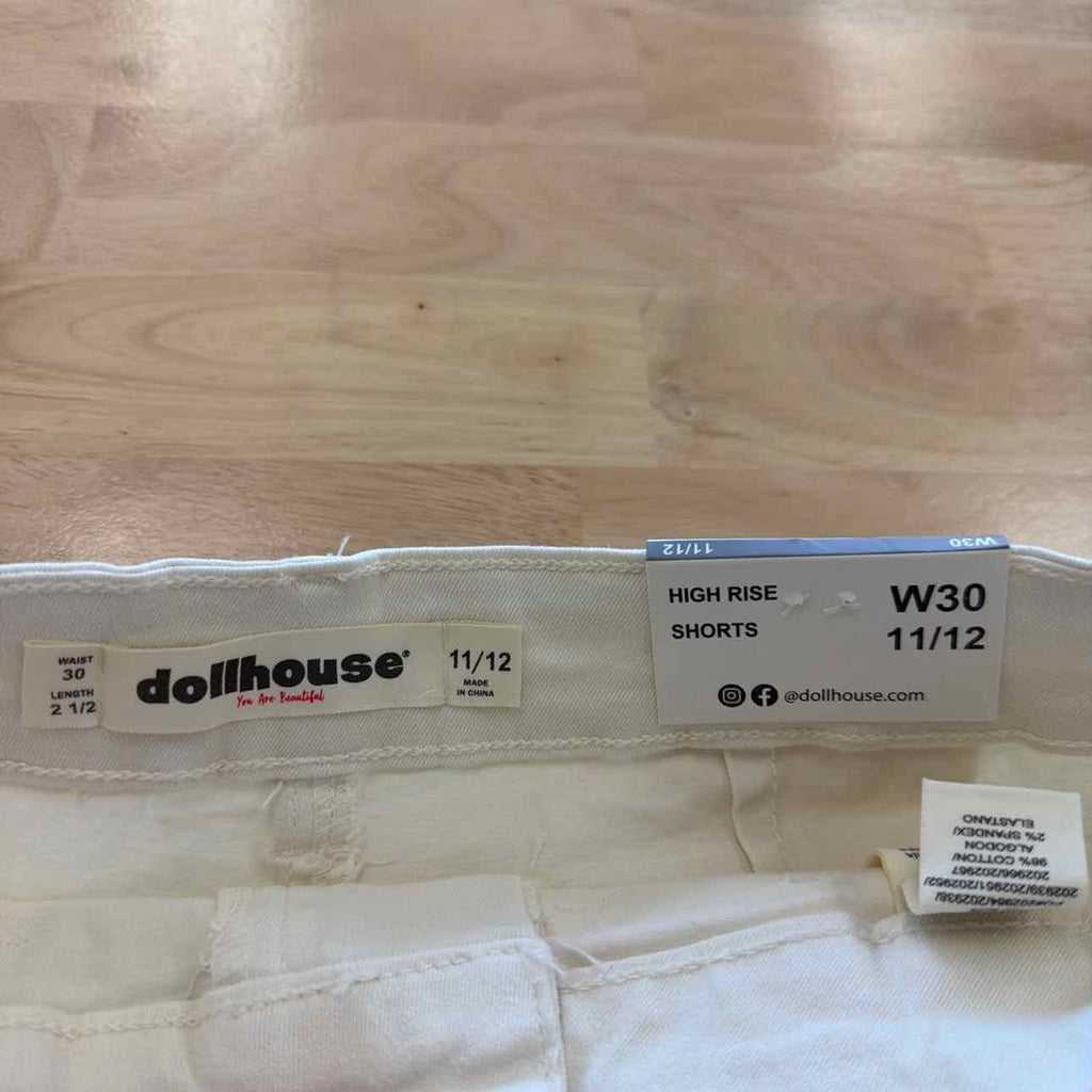 dollhouse Women Size 11/12 White New Shorts High Rise Cargo Shorts - Vanilla