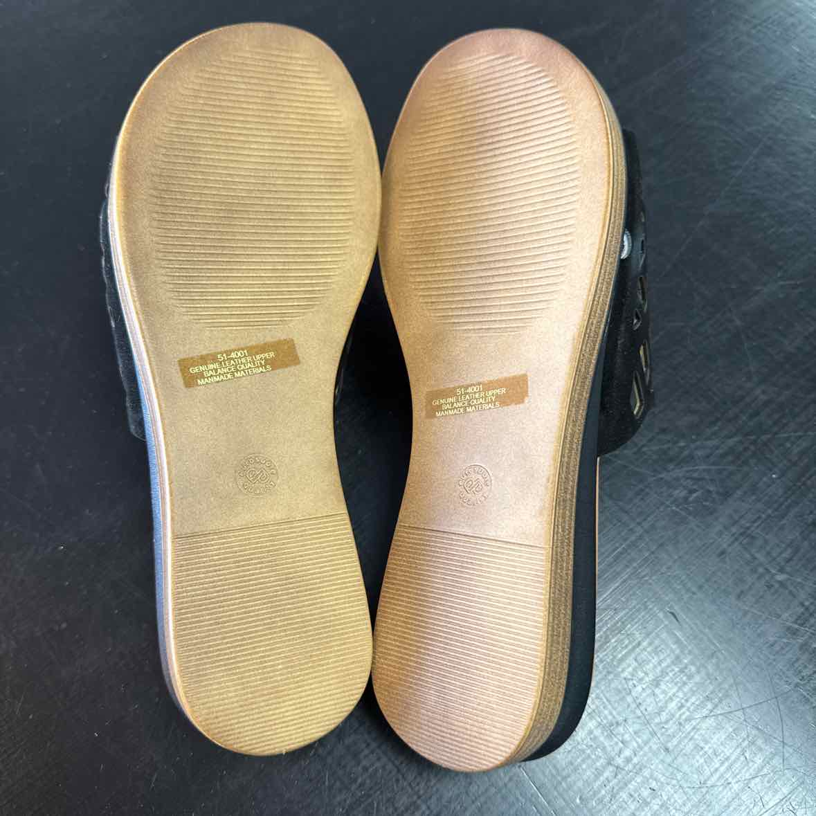 Bella Vita Shoe Size 5 Black Leather Slide Wedge Sandals NWT