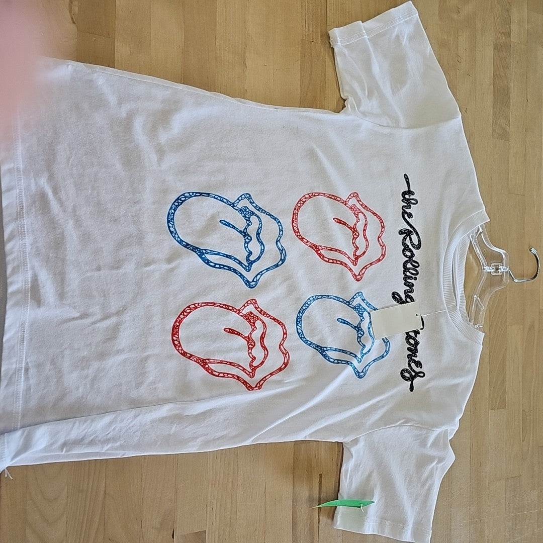 Freeze 24-7 Juniors' Rolling Stones Grid Graphic T-Shirt - White