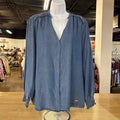 Jones New York Size L Blue Blouse LS