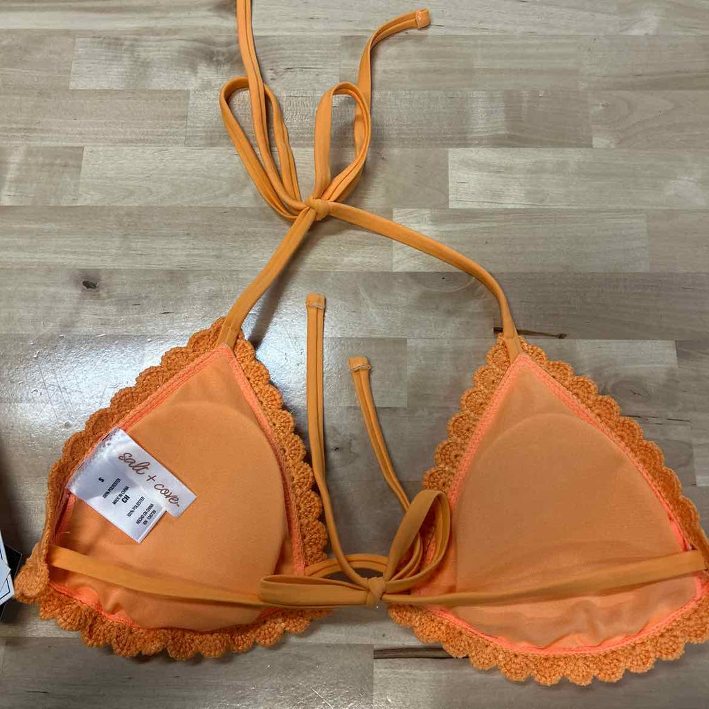 Salt + Cove Size S Crochet Halter Triangle Bikini