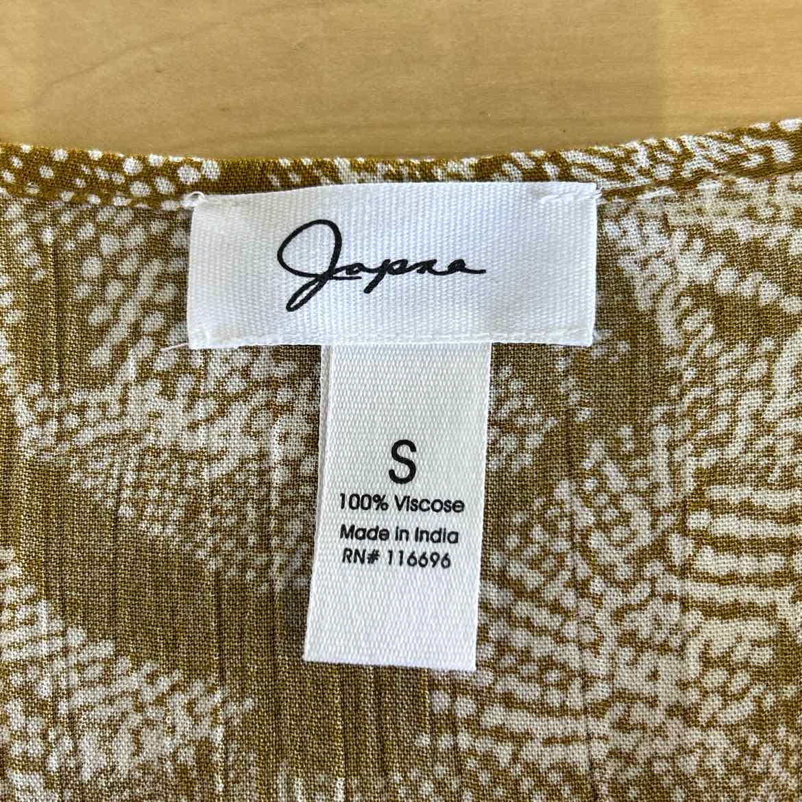 Japna Size S Yellow viscose Preloved Blouse LS