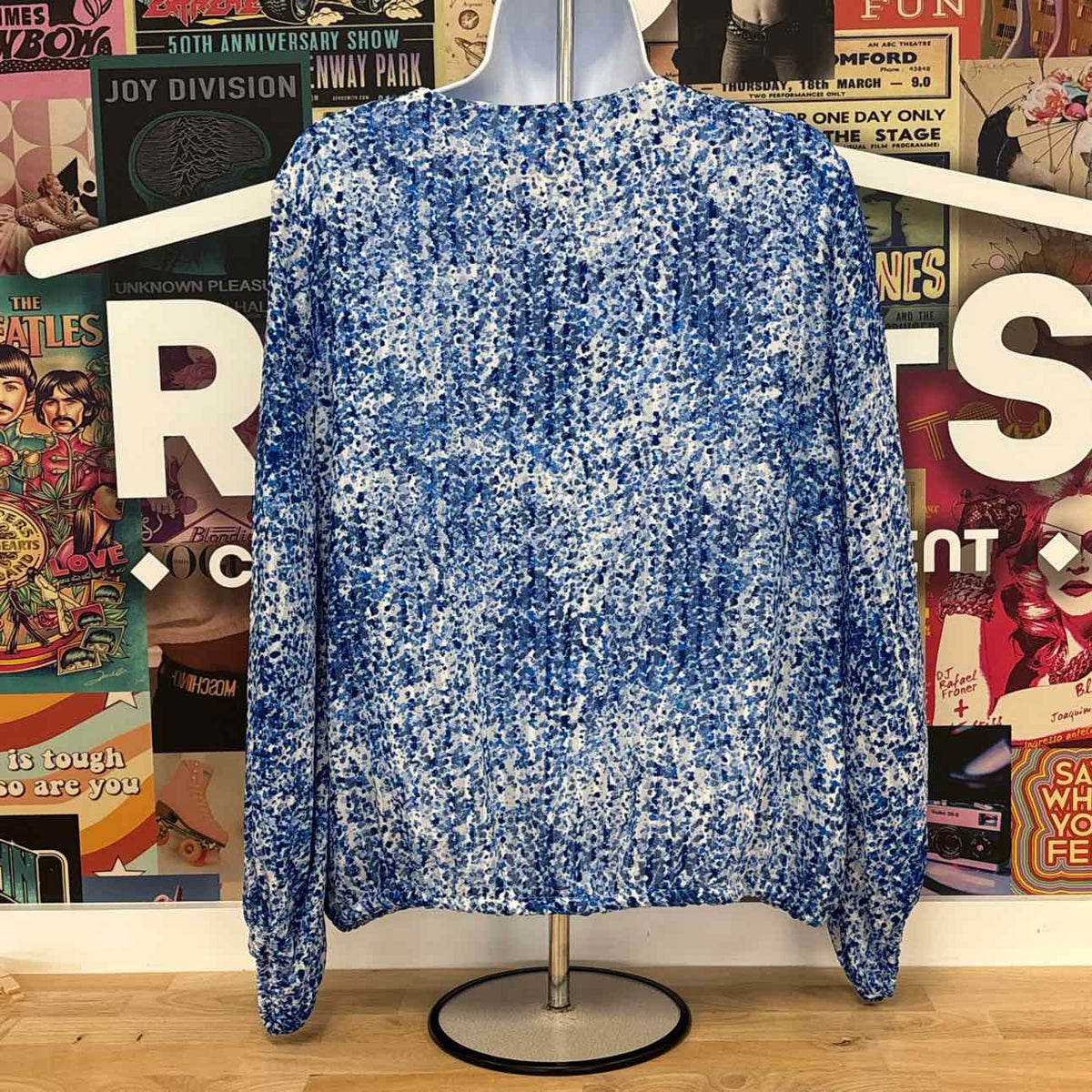 Vince Camuto Size L Ballon Sleeve Wrap Blouse