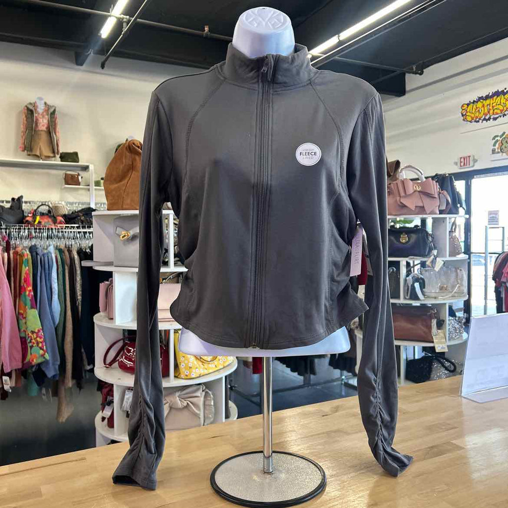 Ultra Flirt Juniors' Full-Zip Fleece Lined Long Sleeve Top