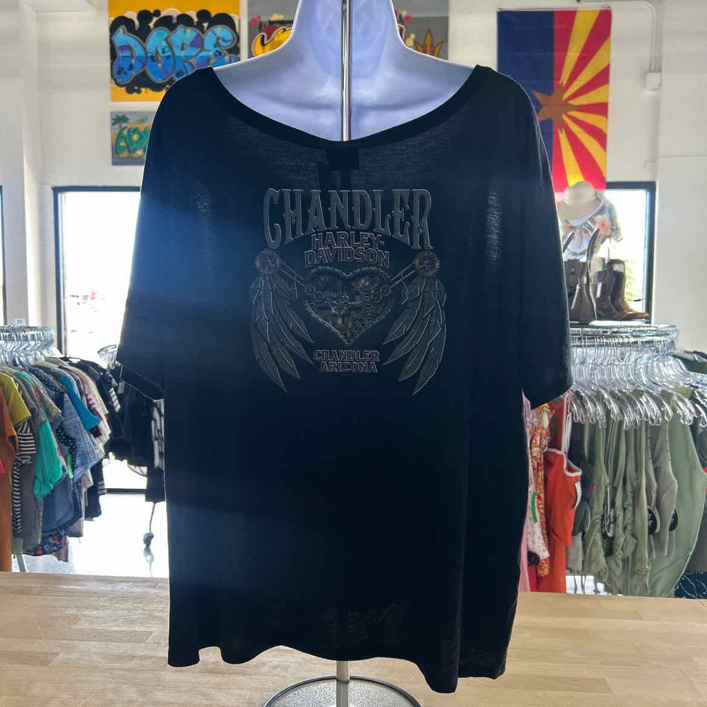 Harley Davidson Size 2X Black Preloved T-Shirt SS