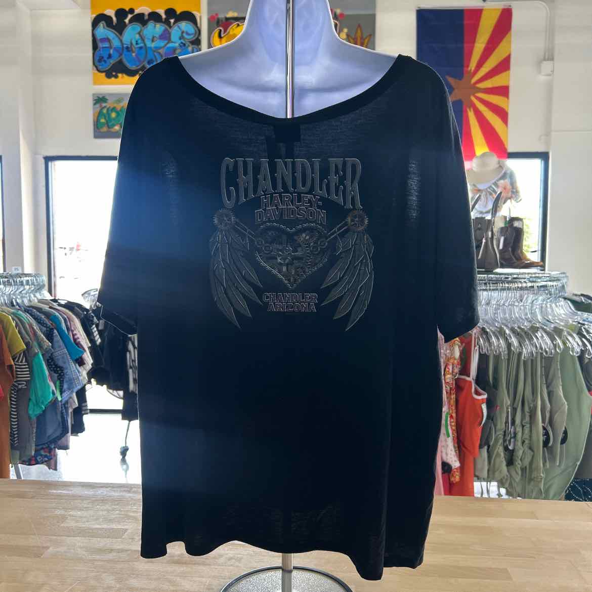 Harley Davidson Size 2X Black Preloved T-Shirt SS