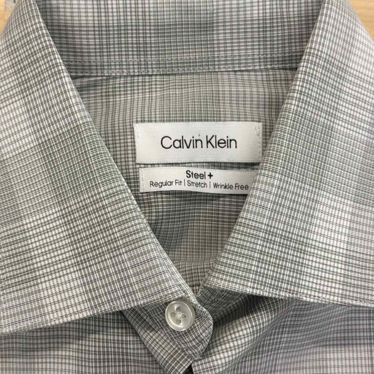 Calvin Klein Mens Steel+ Stretch Button Down Dress Shirt