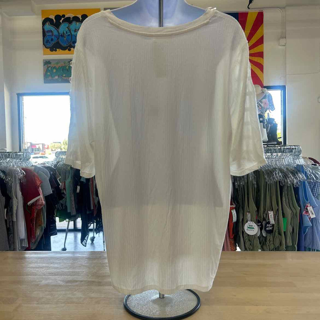 Rio & Rian Size 1X White Preloved Blouse LS