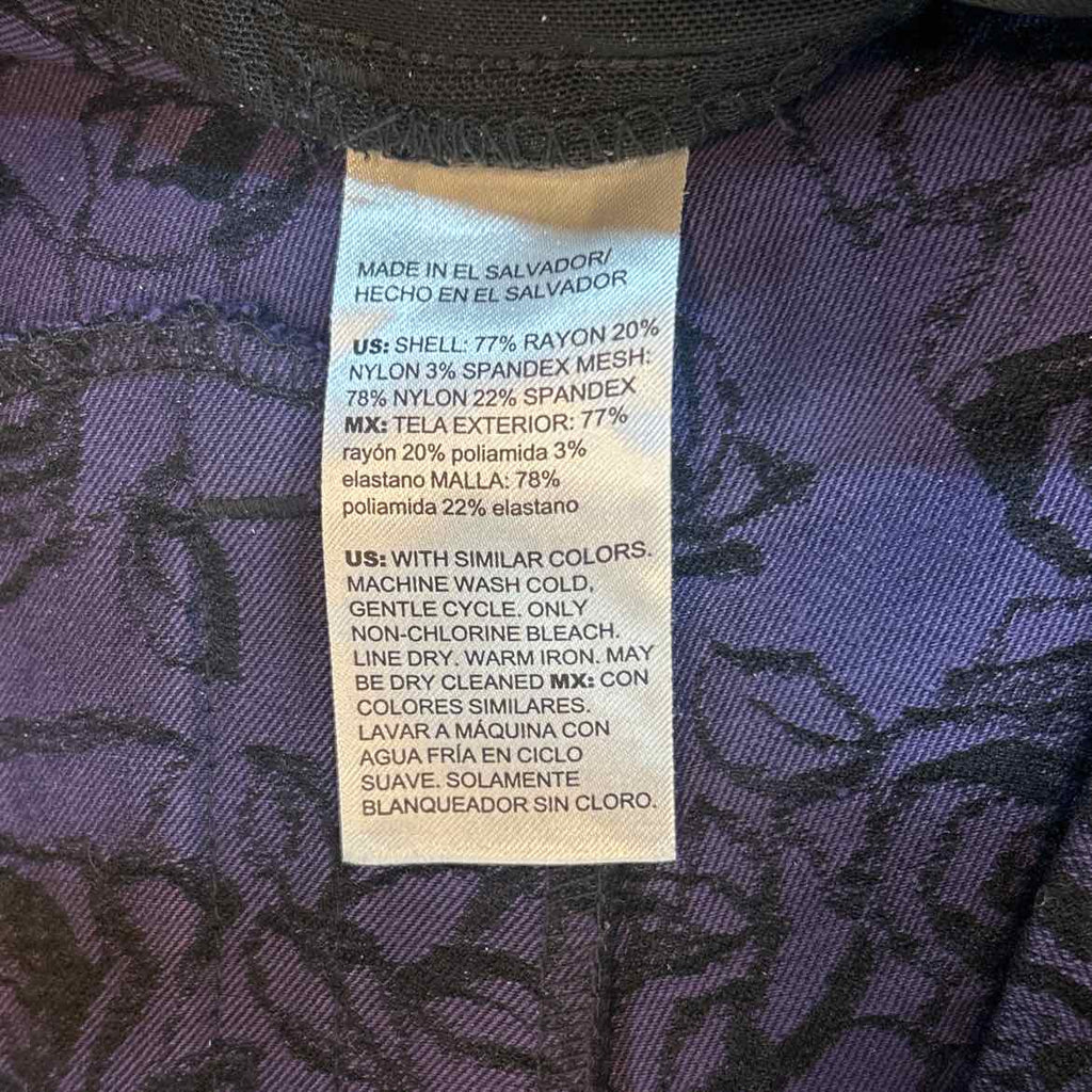 Chico's Size 3P Black Purple Preloved Pants