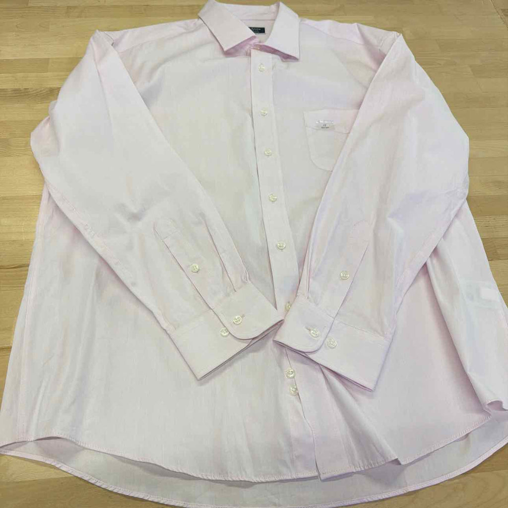 Club Room Dress Shirts Men's Parfait Pink Cotton Long Sleeve Regular Fit