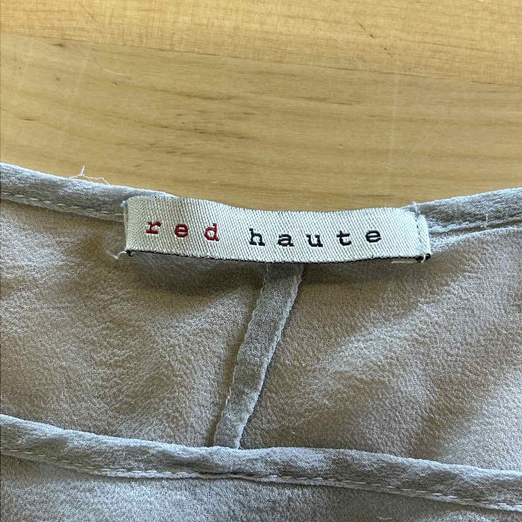 Red Haute Size OS Blue Gray Preloved Blouse SS