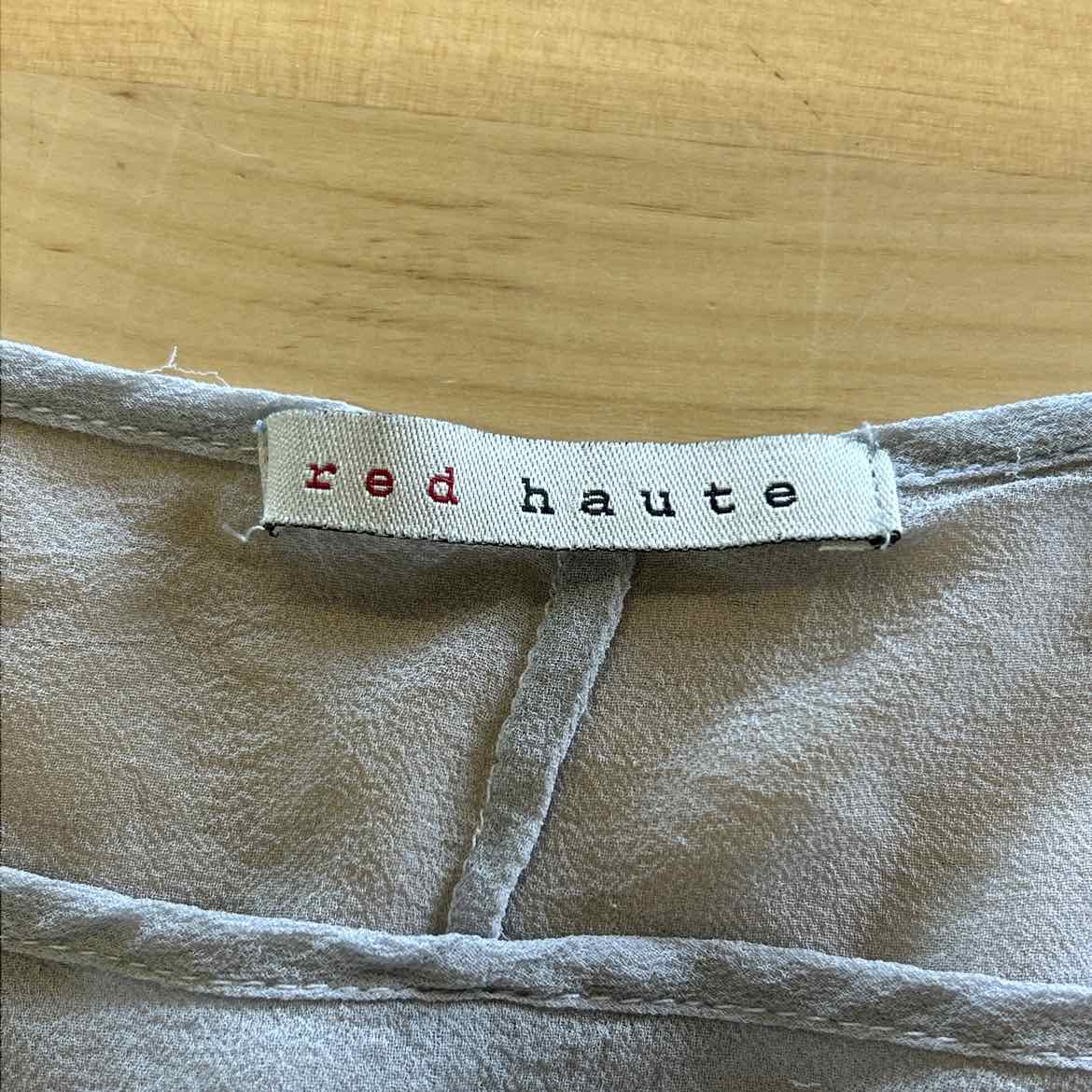 Red Haute Size OS Blue Gray Preloved Blouse SS